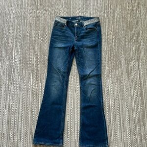 WHBM ‘The Skinny- flare’ with sparkle detail at belt line